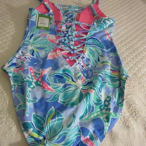 Lilly Pulitzer Isle Lattice One Piece Bathing Suit